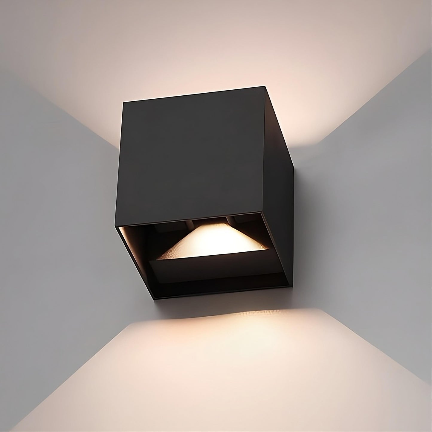 Geometrische LED-Wandleuchte mit warmem Licht für Schlafzimmer und Flur