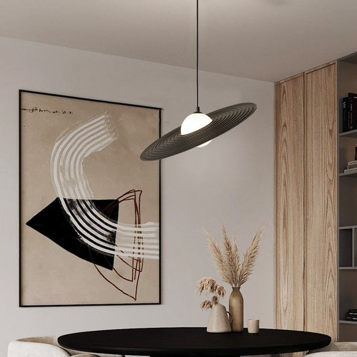 Moderne LED Pendelleuchte in UFO-Design für Wohnzimmer