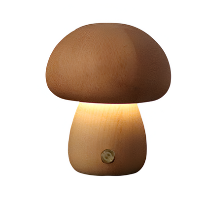 Hölzerne Pilz LED Tischlampe - Stilvolle Nachttisch Stimmung