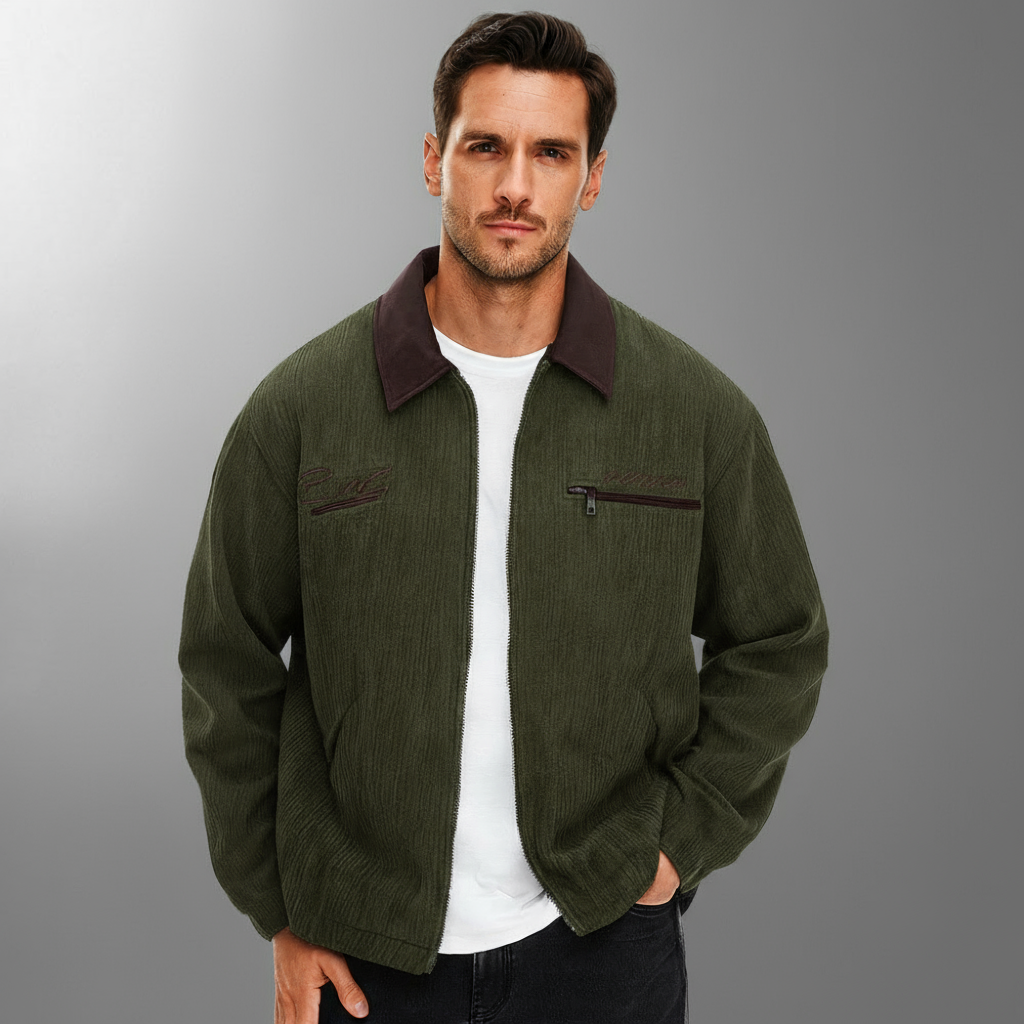Herren Übergangsjacke Mit Modernem Reißverschlussdesign