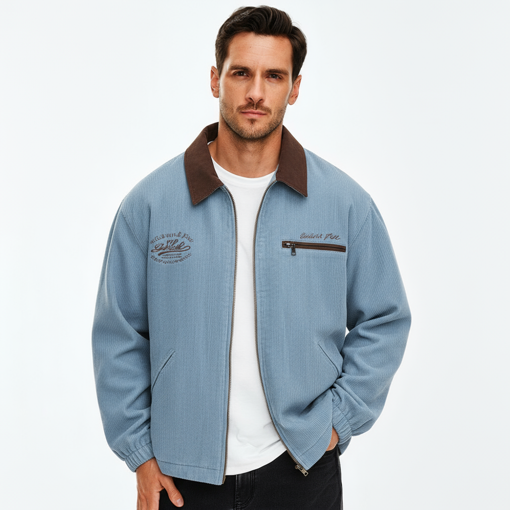 Herren Übergangsjacke Mit Modernem Reißverschlussdesign