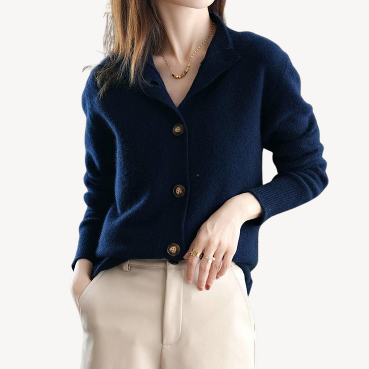 Damen Strickjacke Mit Knopfleiste Im Klassischen Design