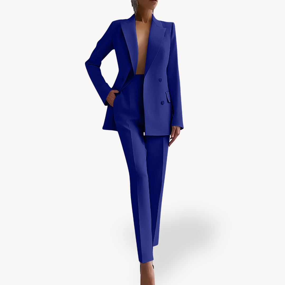Damen Hosenanzug Mit Blazer Und Geradem Schnitt