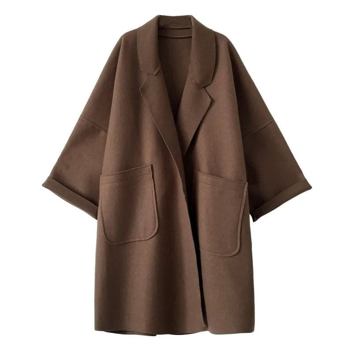 Damen Oversize Trenchcoat Aus Wollmischung