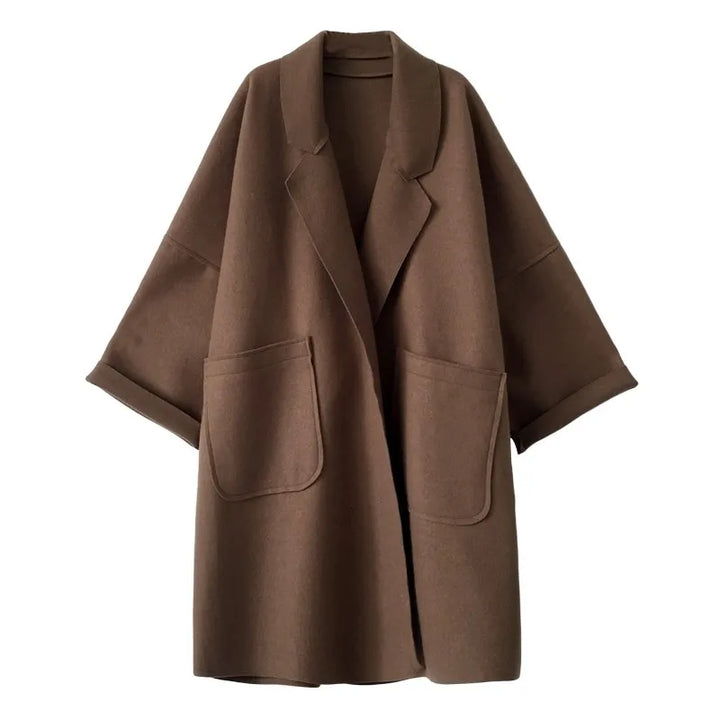 Damen Oversize Trenchcoat Aus Wollmischung