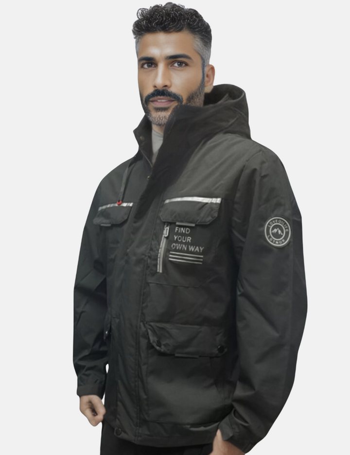Herren Winterjacke Mit Abnehmbarer Kapuze Und Wetterfestem Design