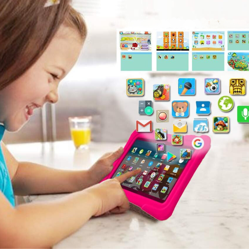 Kinder Tablet mit Lern-Apps und robustem Gehäuse