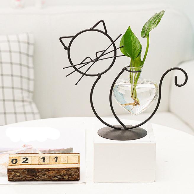 Pflanzentopf Mit Katzenrahmen Und Herzvase Für Kleine Pflanzen