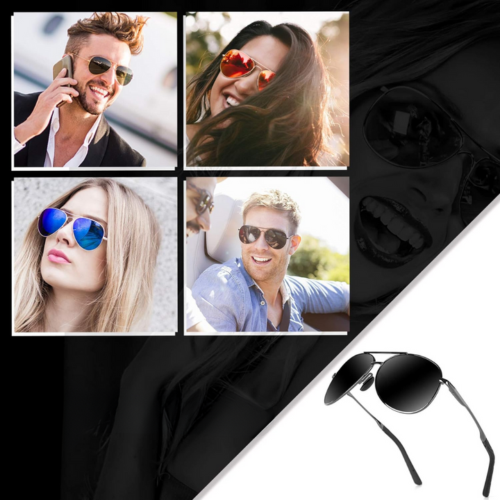 Aviator Sonnenbrille mit polarisierten Gläsern für Damen und Herren
