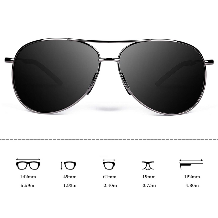 Aviator Sonnenbrille mit polarisierten Gläsern für Damen und Herren
