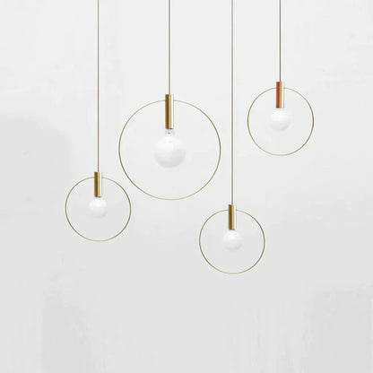 Moderne Ring-Pendelleuchte – Nordic Stil, E14 & goldfarben