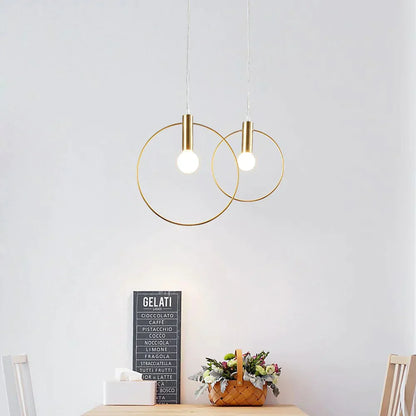 Moderne Ring-Pendelleuchte – Nordic Stil, E14 & goldfarben