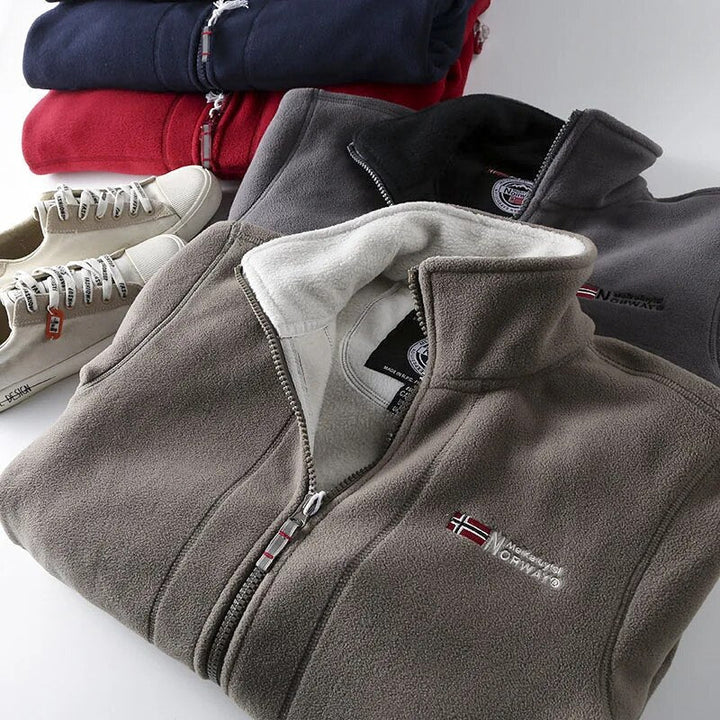 Herren Fleece Winterjacke Mit Norweger Design
