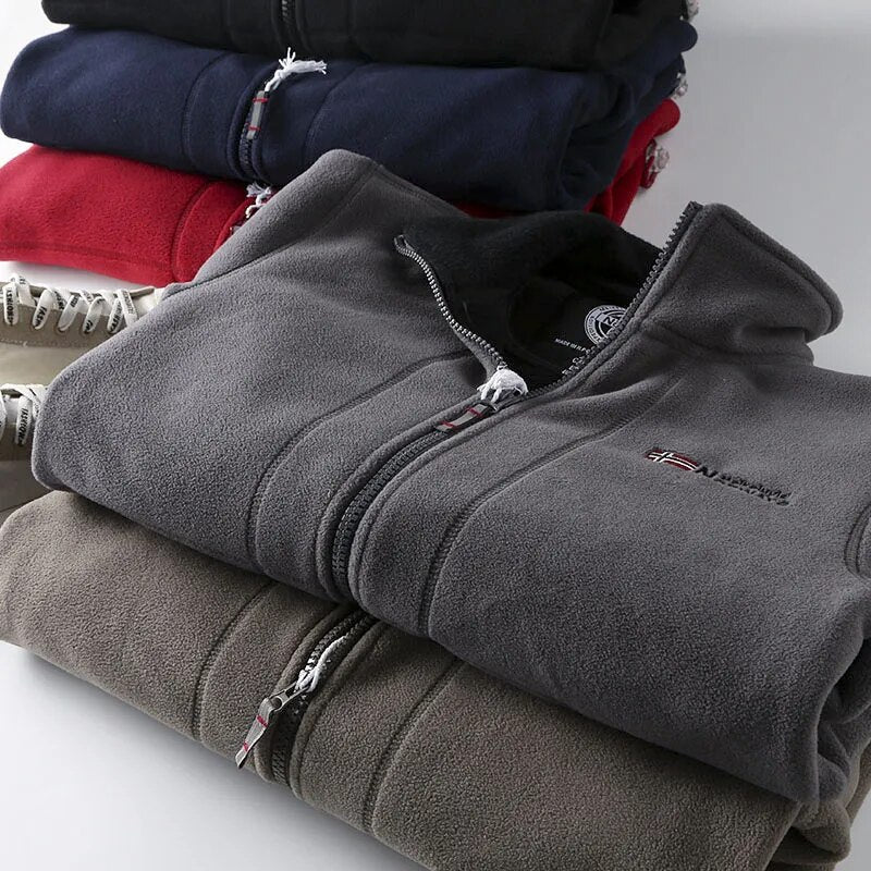 Herren Fleece Winterjacke Mit Norweger Design