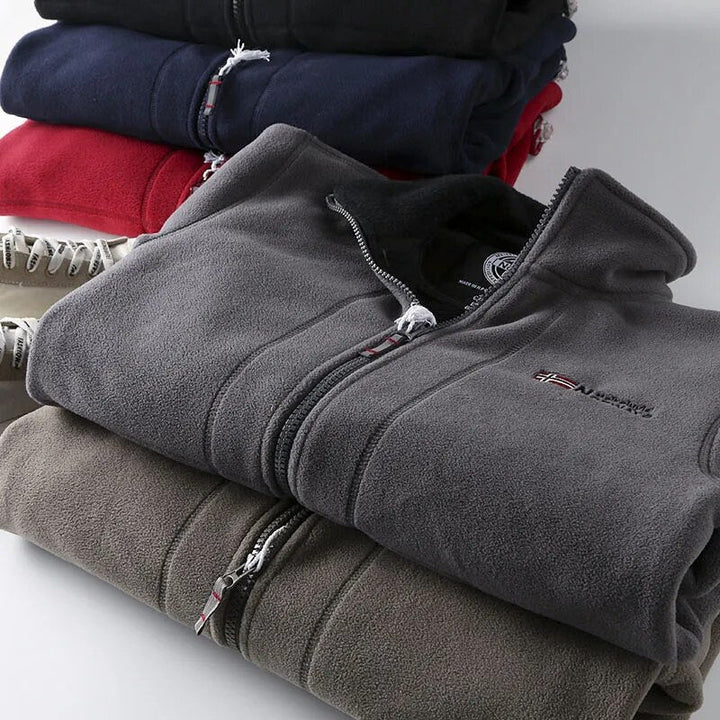 Herren Fleece Winterjacke Mit Norweger Design