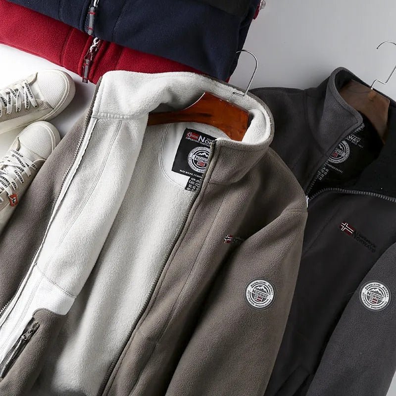 Herren Fleece Winterjacke Mit Norweger Design