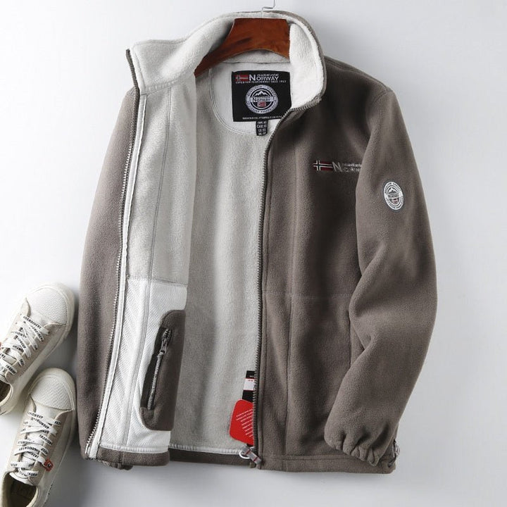 Herren Fleece Winterjacke Mit Norweger Design