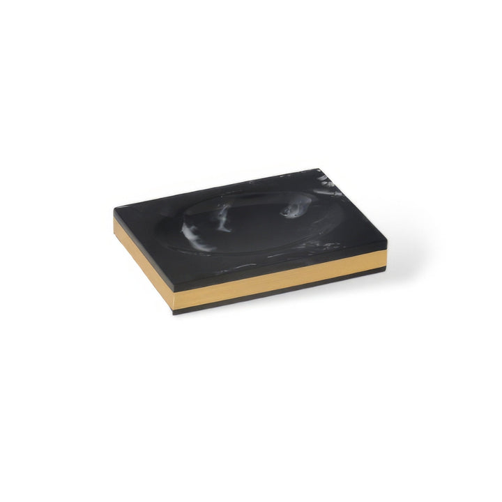 Badezimmer Set In Marmoroptik Schwarz Mit Goldakzenten