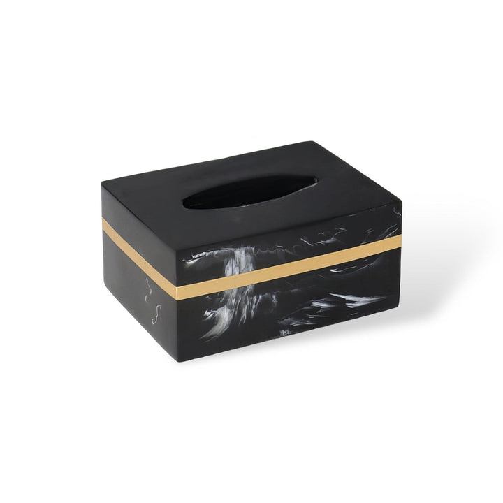 Badezimmer Set In Marmoroptik Schwarz Mit Goldakzenten