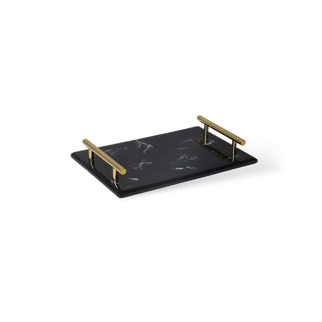 Badezimmer Set In Marmoroptik Schwarz Mit Goldakzenten
