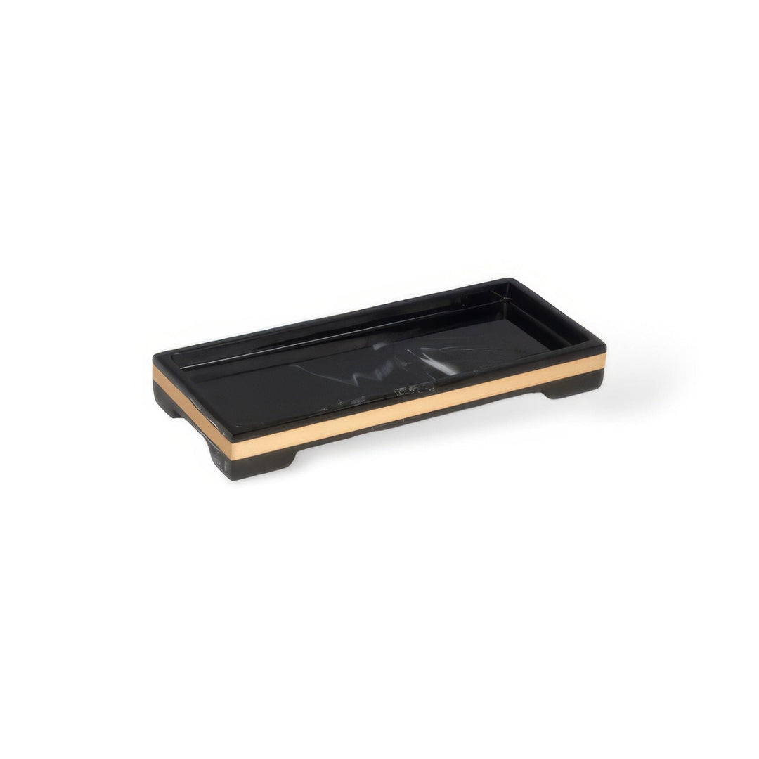 Badezimmer Set In Marmoroptik Schwarz Mit Goldakzenten