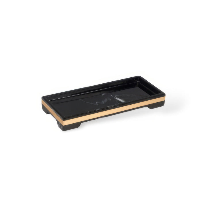 Badezimmer Set In Marmoroptik Schwarz Mit Goldakzenten