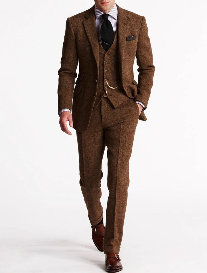 Herren Anzug Dreiteilig Im Vintage Retro Stil