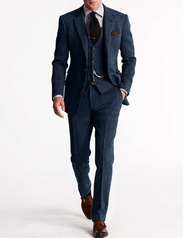Herren Anzug Dreiteilig Im Vintage Retro Stil