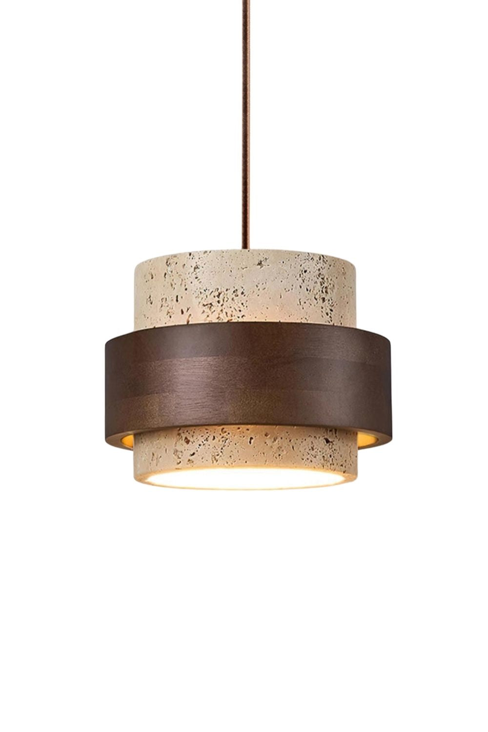 Zylindrische Travertin Pendelleuchte – Modernes Design mit natürlicher Steinstruktur