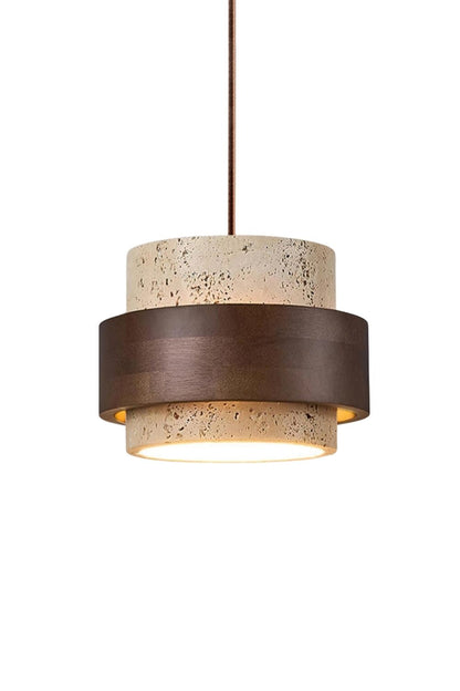 Zylindrische Travertin Pendelleuchte – Modernes Design mit natürlicher Steinstruktur