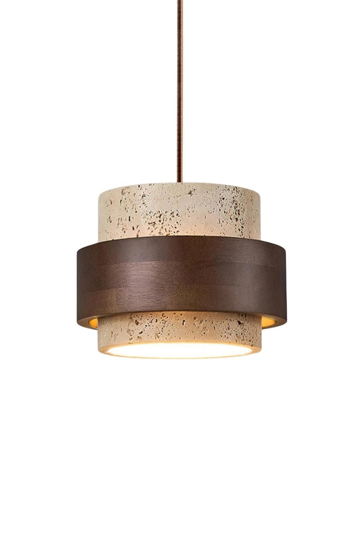 Zylindrische Travertin Pendelleuchte – Modernes Design mit natürlicher Steinstruktur