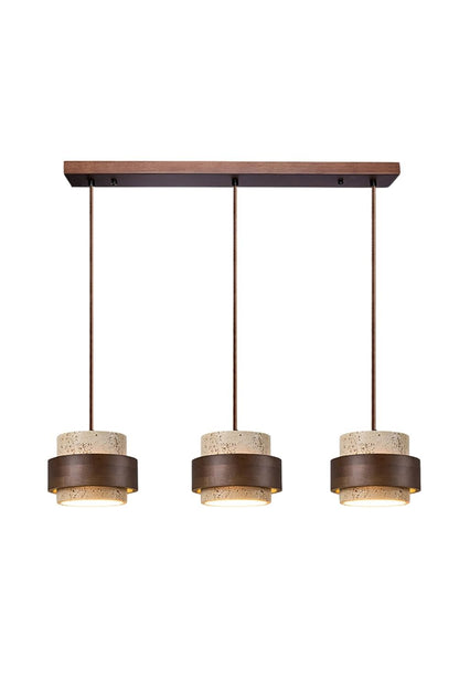Zylindrische Travertin Pendelleuchte – Modernes Design mit natürlicher Steinstruktur