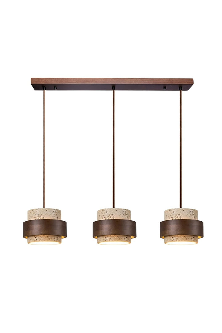 Zylindrische Travertin Pendelleuchte – Modernes Design mit natürlicher Steinstruktur