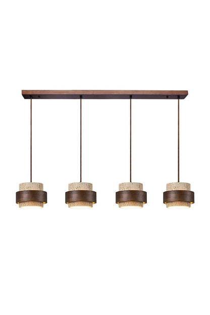 Zylindrische Travertin Pendelleuchte – Modernes Design mit natürlicher Steinstruktur