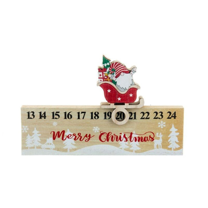 Festliches Holz-Mobile mit Weihnachtsmann-Motiv im Detail
