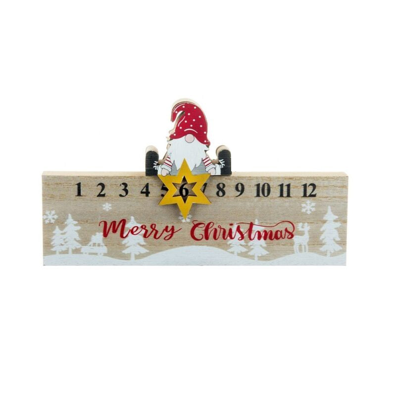 Weihnachtsdekoration zum Aufhängen mit Holzfigur und Weihnachtsmann
