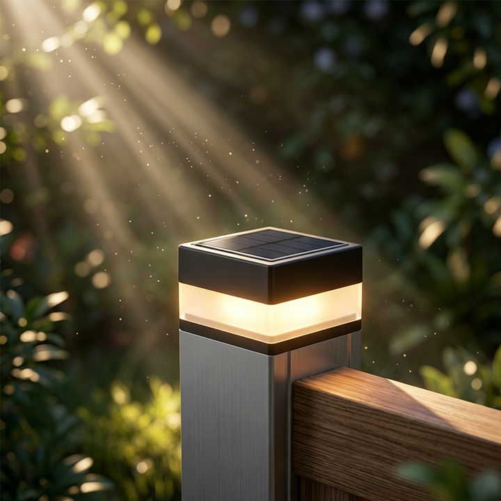 Solar Pfostenleuchte PVC Für 7x7 cm Zaunpfosten