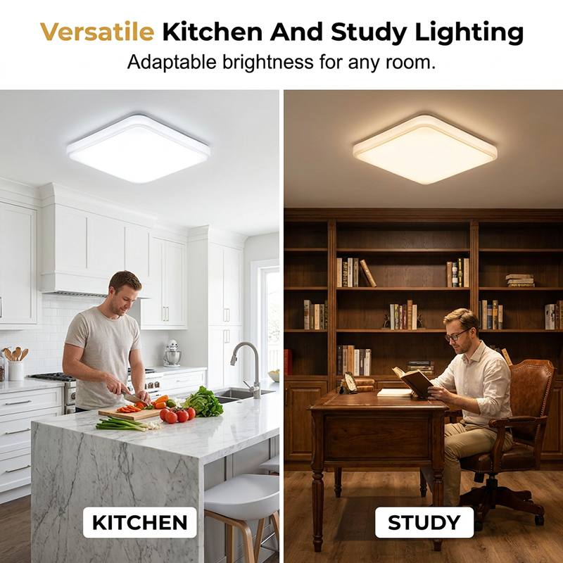 Quadratische Deckenleuchte mit modernem LED-Rahmen in Innenraum