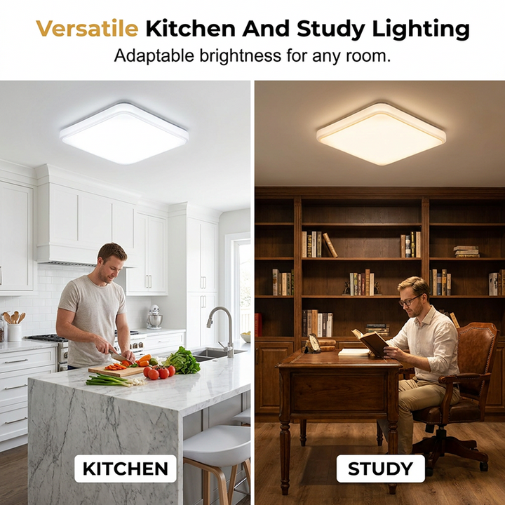 Quadratische Deckenleuchte mit modernem LED-Rahmen in Innenraum