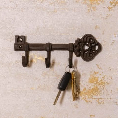 Gusseiserner Schlüsselhalter für Flur und Eingangsbereich in Vintage-Optik