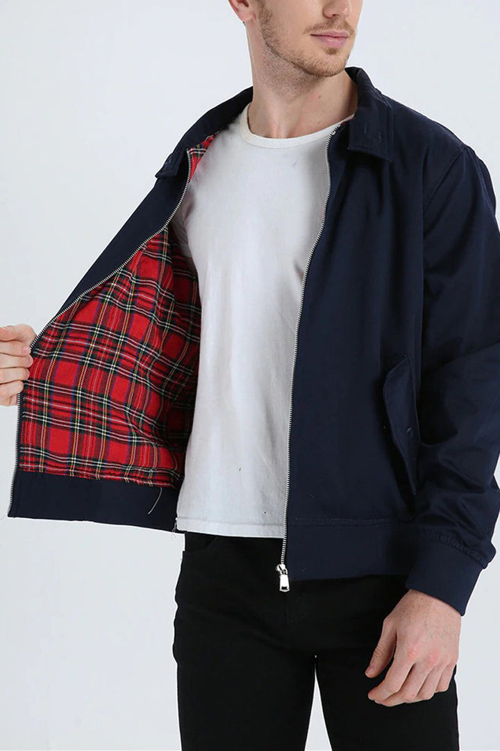 Herren Harrington Jacke Mit Klassischem Schnitt