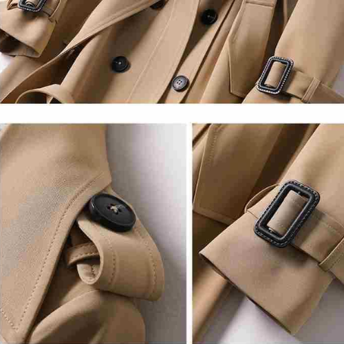 Damen Trenchcoat Mit Doppelreihe Und Klassischem Design