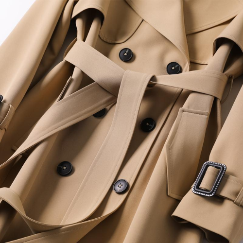 Damen Trenchcoat Mit Doppelreihe Und Klassischem Design