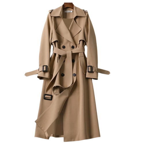 Damen Trenchcoat Mit Doppelreihe Und Klassischem Design
