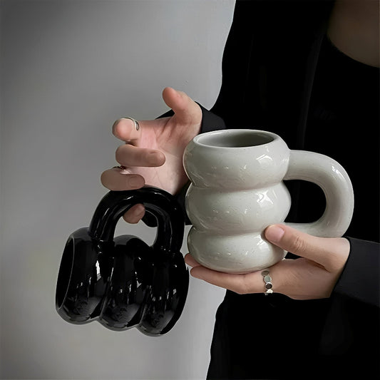 Große Keramiktasse im französischen Stil für Kaffee und Tee