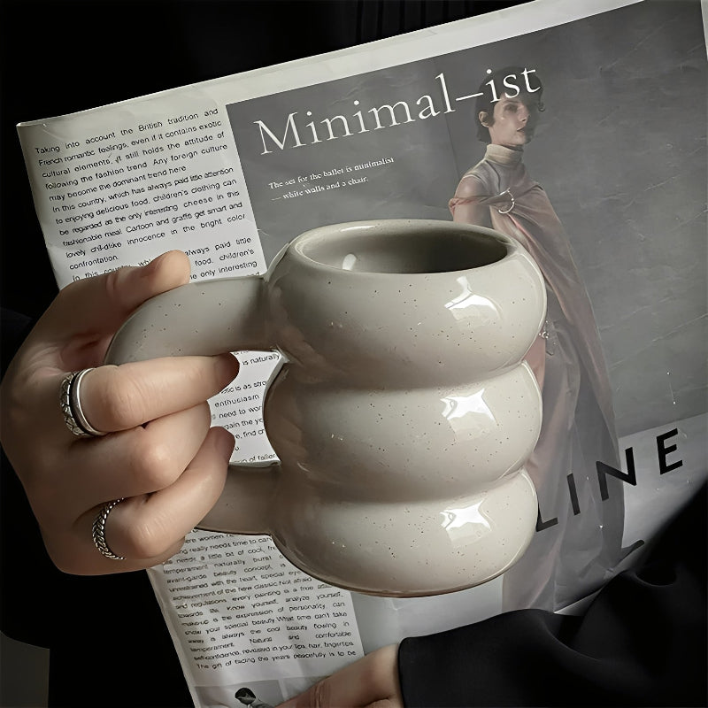 Große Keramiktasse im französischen Stil für Kaffee und Tee