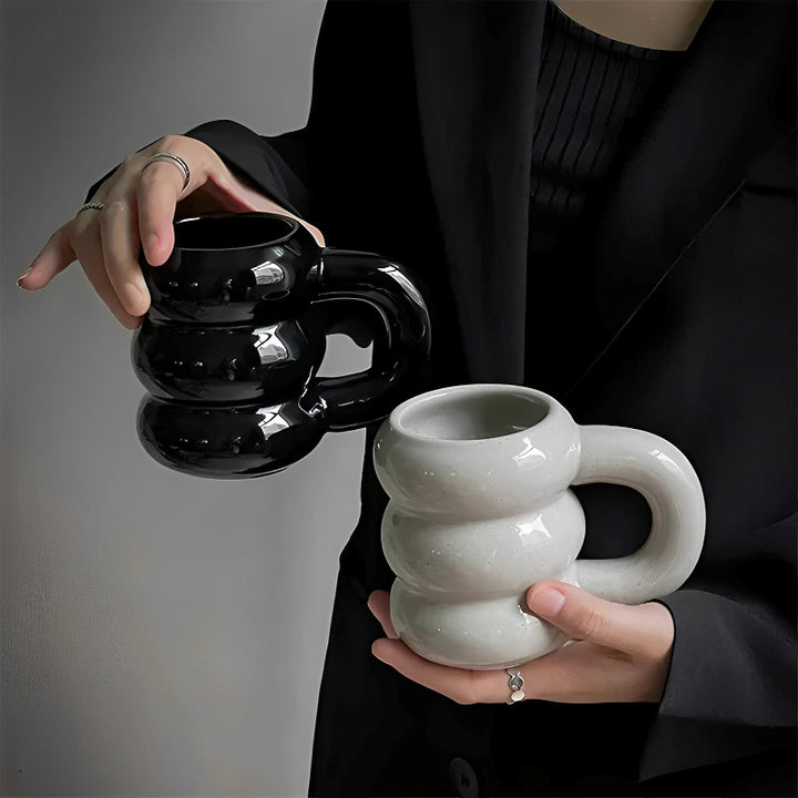 Große Keramiktasse im französischen Stil für Kaffee und Tee