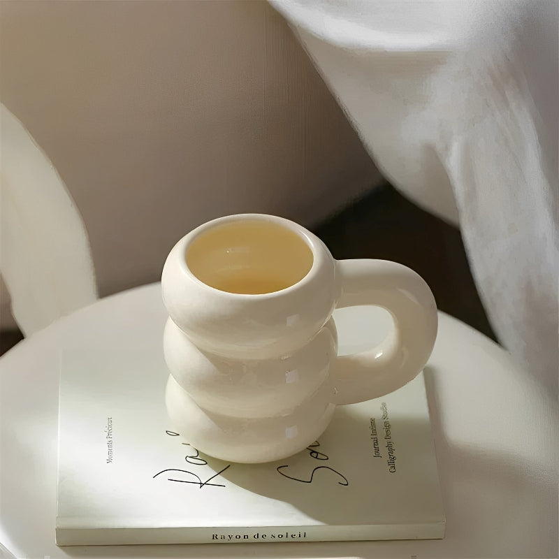Große Keramiktasse im französischen Stil für Kaffee und Tee