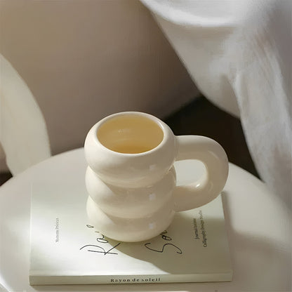 Große Keramiktasse im französischen Stil für Kaffee und Tee