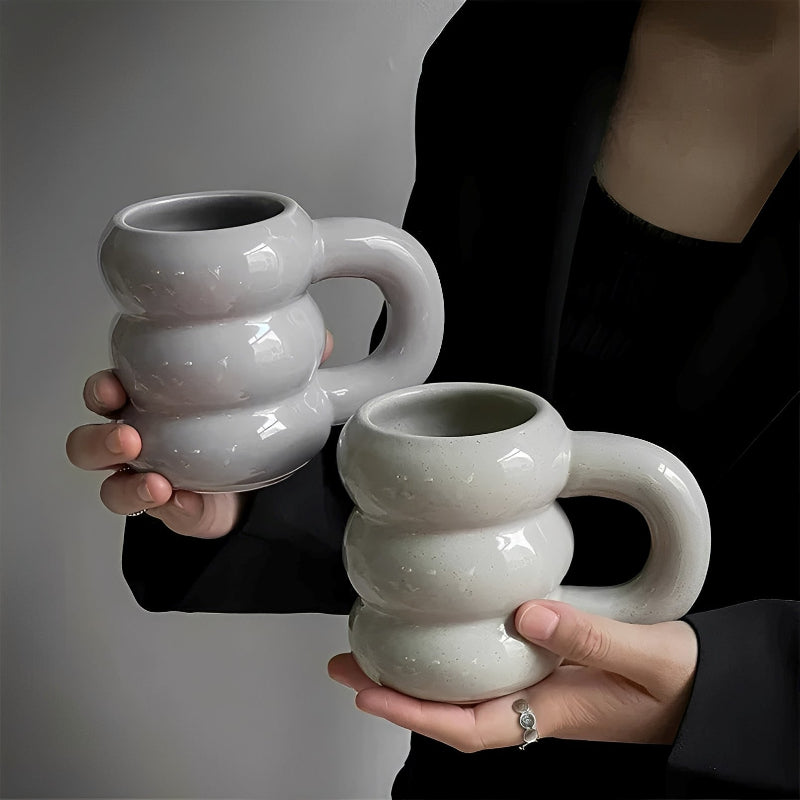 Große Keramiktasse im französischen Stil für Kaffee und Tee